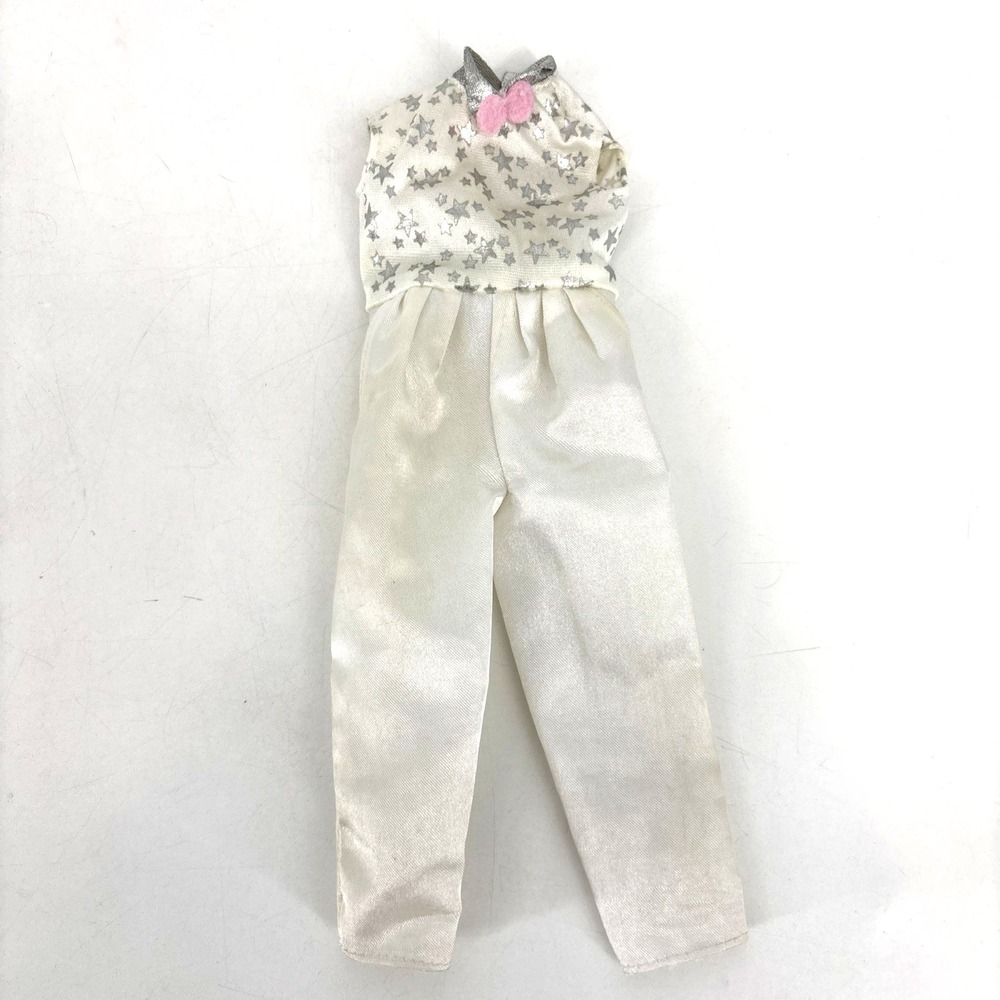 Vintage Super Star Barbie Ken‎ Doll White Tuxedo Suit Silver Stars Pink Bow 1989
